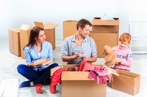 Checklist and packing supplies prepared for a house move