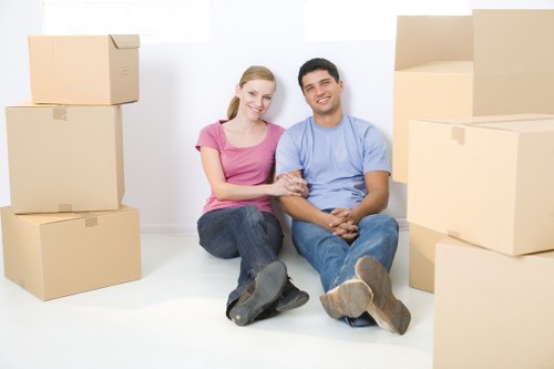 Office removals team preparing a business move in Mitcham